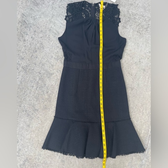 Rebecca Taylor Women's Sleeveless Tweed and Lace Dress Size 6 - Picture 7 of 13